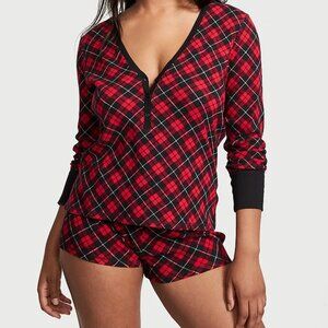 Victoria's Secret (thermal) red & black plaid PJ / pajama set